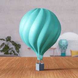Spiral Hot Air Balloon Sculpture - Minimalist Sky Decor 3d model