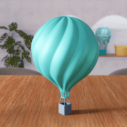 Spiral Hot Air Balloon Sculpture - Minimalist Sky Decor 3d model
