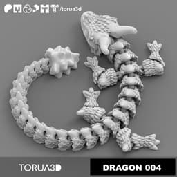 Articulated Dragon 004 - Print in place - No supports - 3mf - STL 3d model