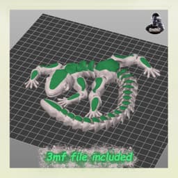 Funny Lizard Gecko - Articulated - Print in Place - No Supports - Flexi 3d model