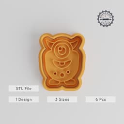 No Arms Monster Shape Cutter & Stamp Set, Cartoon Creature, Cookie & Fondant, 3 Sizes, 6 Piece Bundle PRODUCT_3034 3d model
