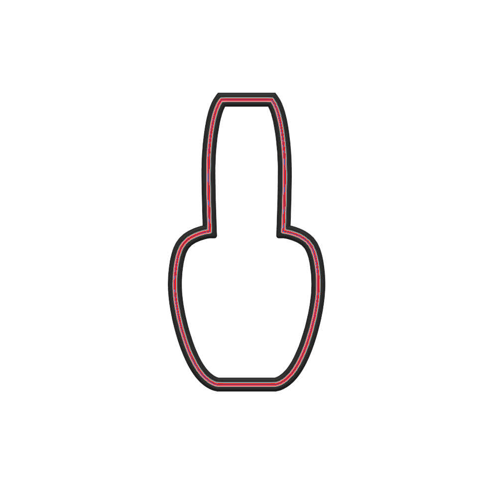 Nail Polish Cookie Cutter STL File - 4 inches 3d model