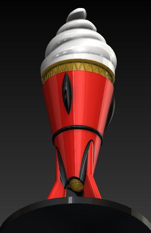 Rocket Shaped Ice Cream Cone Holder  3d model