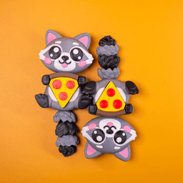Fidget Raccoon with Clicky Pizza 3d model