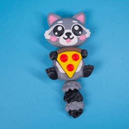 Fidget Raccoon with Clicky Pizza 3d model
