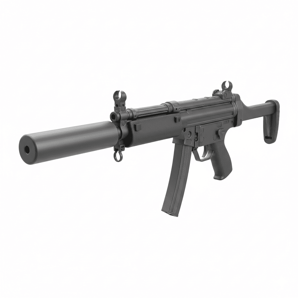 Gun HK MP5SD Suppressed Tactical SMG 3d model