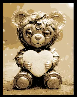 Sometimes metal work for a stuffed teddy bear - Hueforge art 3d model