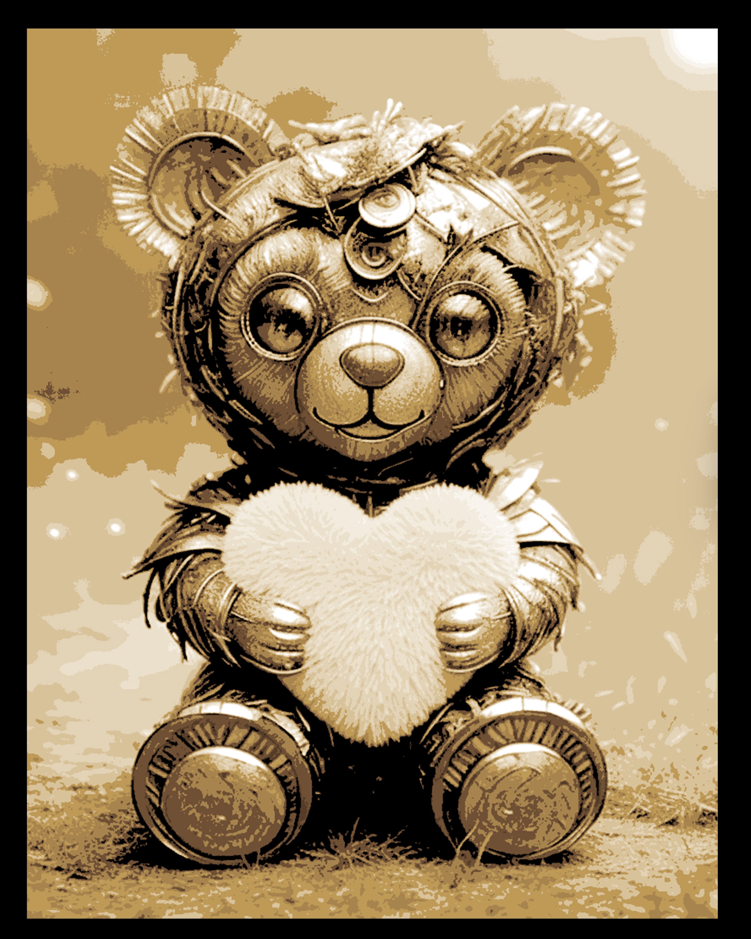 Sometimes metal work for a stuffed teddy bear - Hueforge art 3d model