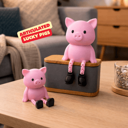ARTICULATED LUCKY PIGS - PERFECT SILVESTE PRINT / SILVESTER DECOR / SILVESTER GIFT 3d model