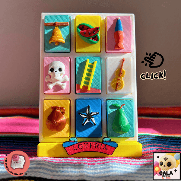Lotería Clicker Tabla – 12-Card Mexican Bingo Fidget Board 3d model
