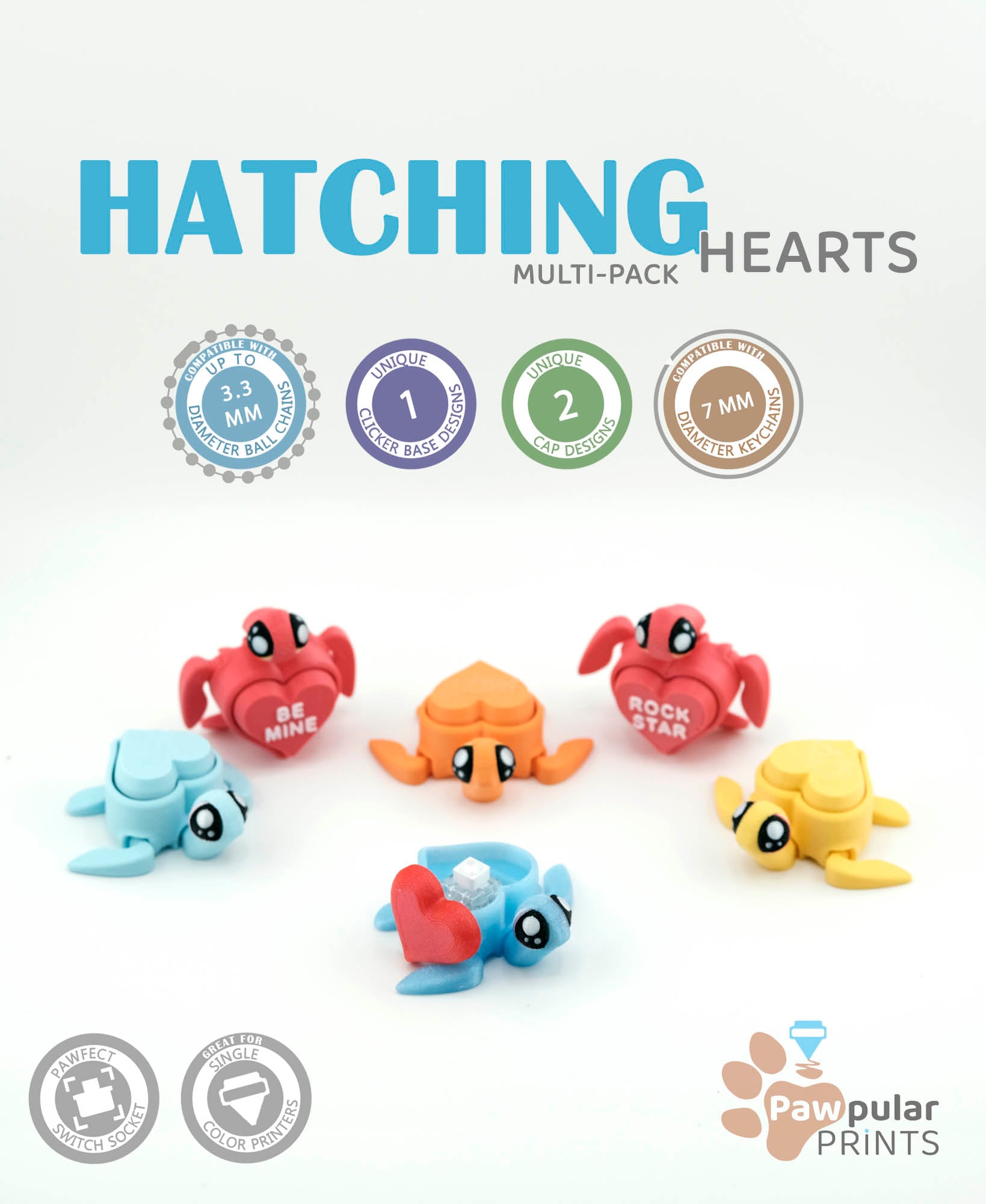 Hatchling Hearts Multi-Pack 3d model