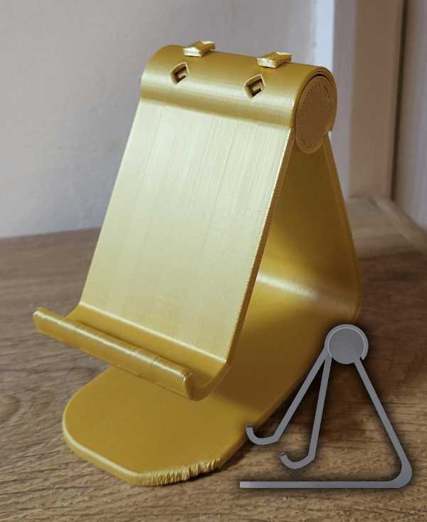Print in Place Adjustable Phone Stand 3d model