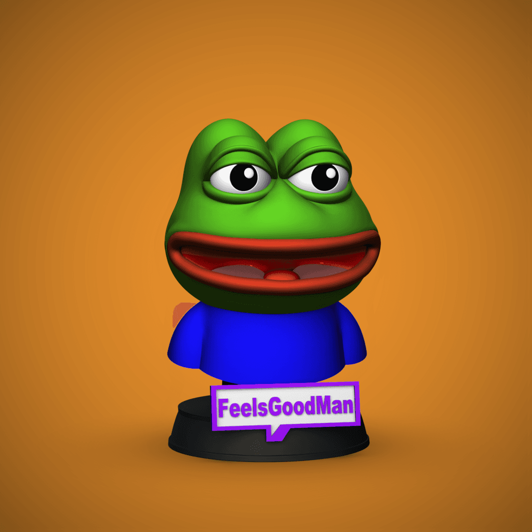 FeelsGoodMan -Pepe Emote Bust 3d model