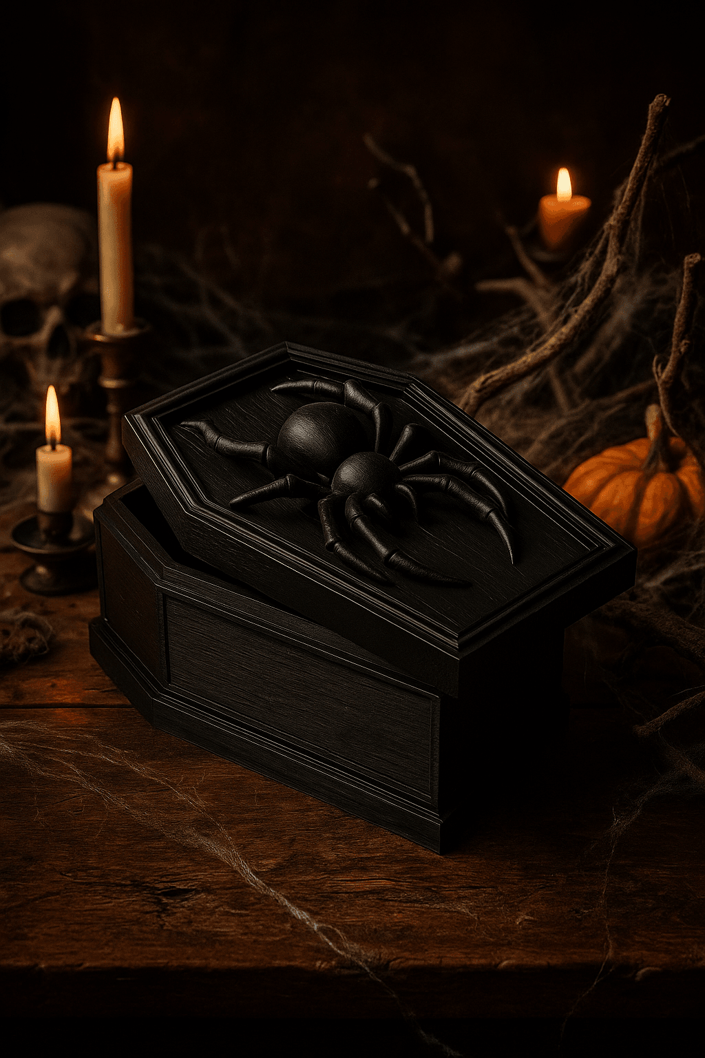 Spider Coffin Box – Halloween Gothic Storage 3d model