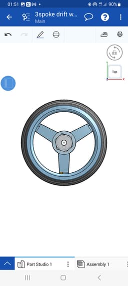 Rc car drift wheel 3 spoke 3d model