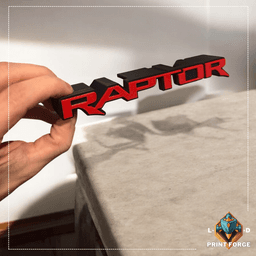 NextGen Ranger Raptor "Raptor" Text Front Grille Badge 3d model