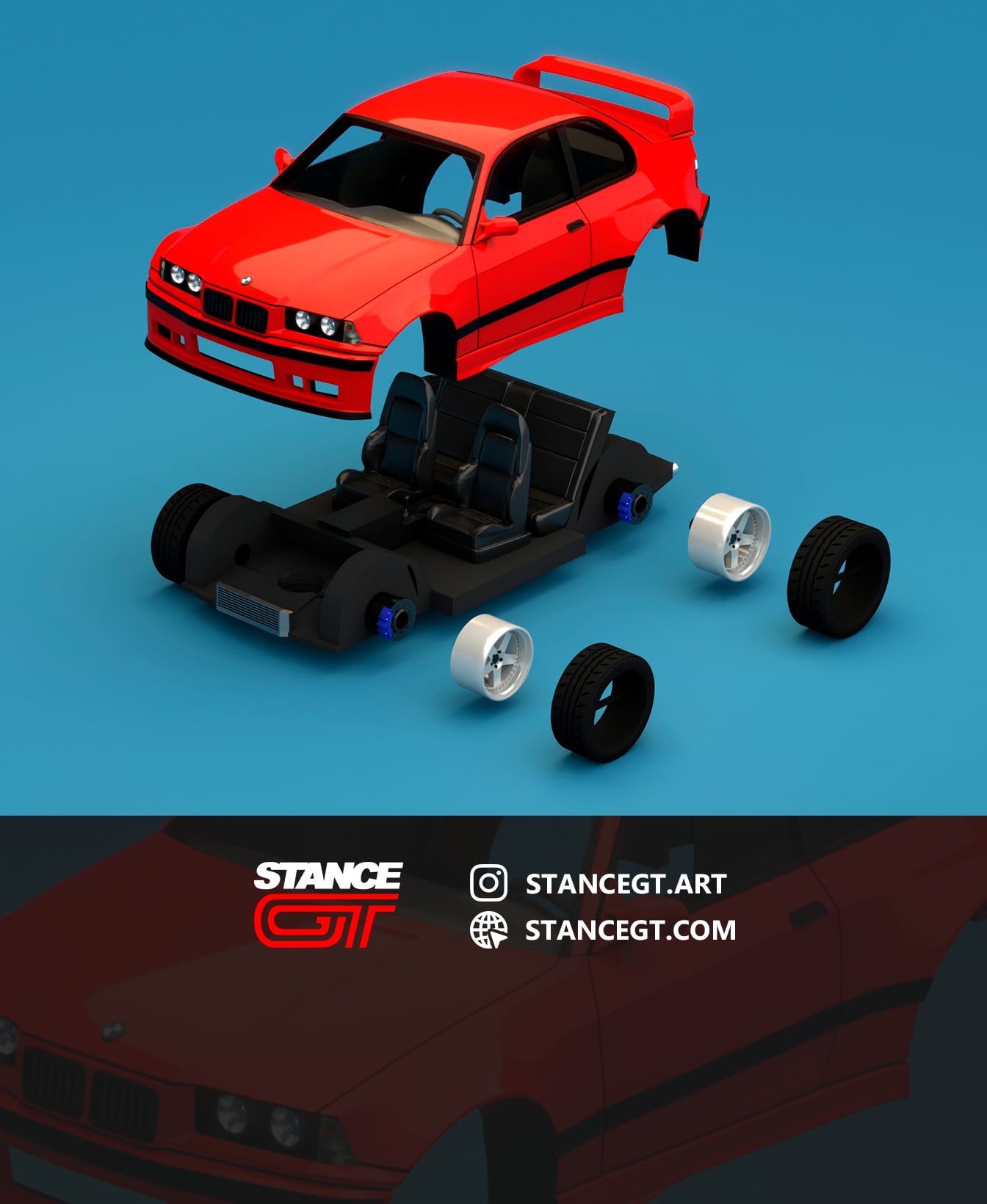 M3 E36 Felony inspired | Model Kit Car 3d model