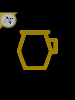 Simple Coffee Cup Symbol - 2D Art 3d model