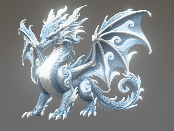 Ocean Breeze Dragon STL File for 3D Print 3d model