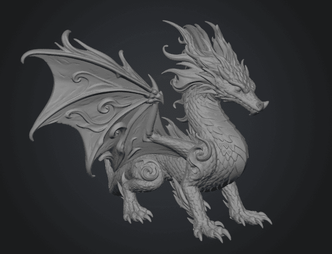 Ocean Breeze Dragon STL File for 3D Print 3d model