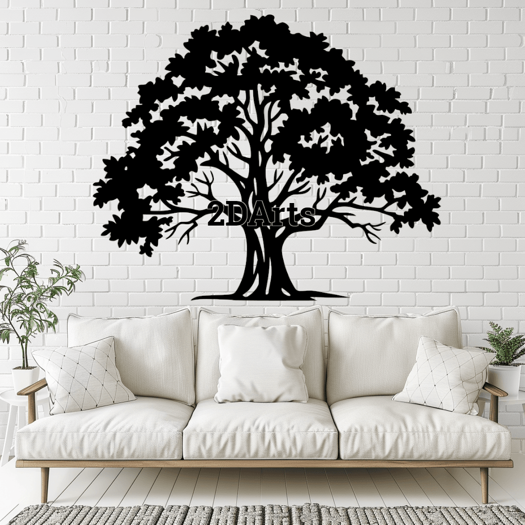 Tree 2D Wall Art/Window Art - Digital STL & SVG File for 3D Printing or Laser Cutting 3d model