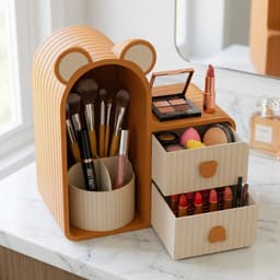 Bear Makeup & Desktop Organizer (Easy Print) 3d model