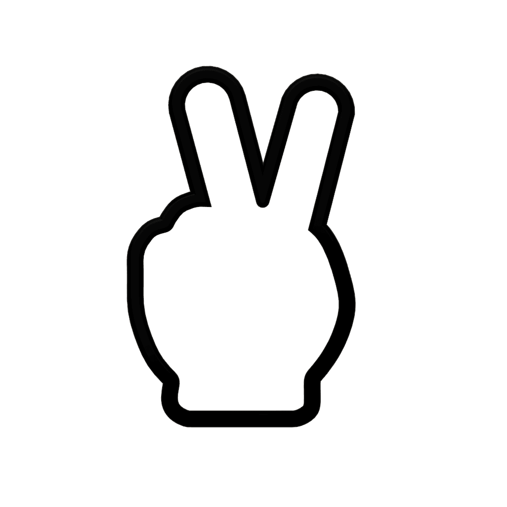 Peace Hand Sign Cookie Cutter STL File - 4 inches 3d model