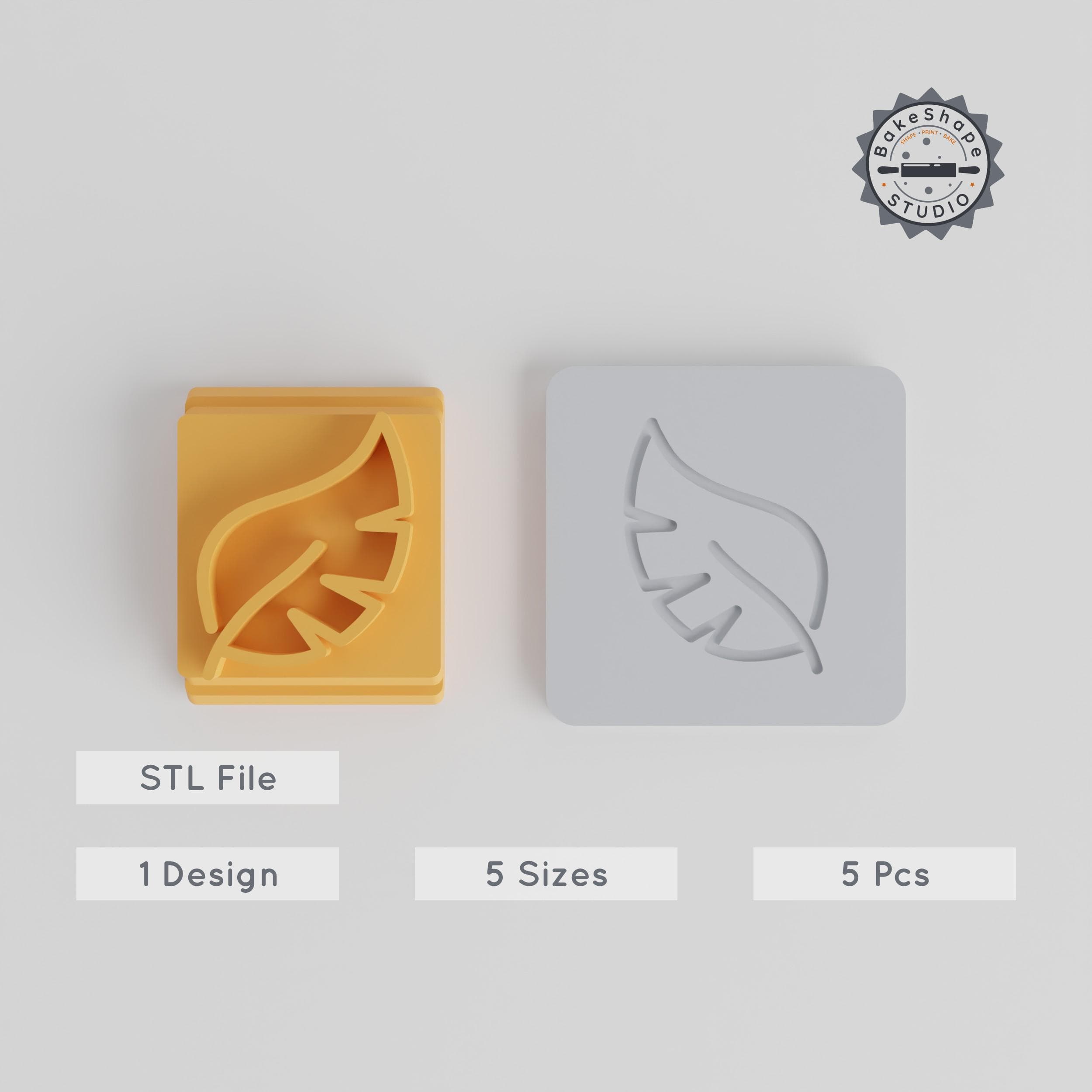 Leaf Stamp Tile Set, 5 Motif Sizes, Perfect for Clay, Cookies, Fondant & Other Soft Materials PRODUCT_4988 3d model