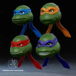 Turtle Helmet Bundle 3D Printer STL File 3d model