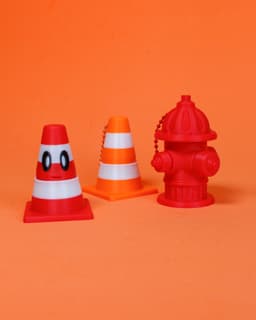 Traffic Cone Fidget Clicker - Keychain 3d model