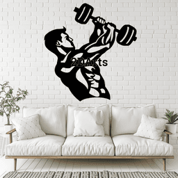 Bodybuilder 2D Wall Art/Window Art STL & SVG File for 3D Printing and Laser Cutting 3d model