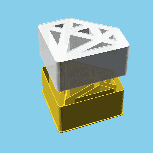 Diamond, nestable box (v1) 3d model
