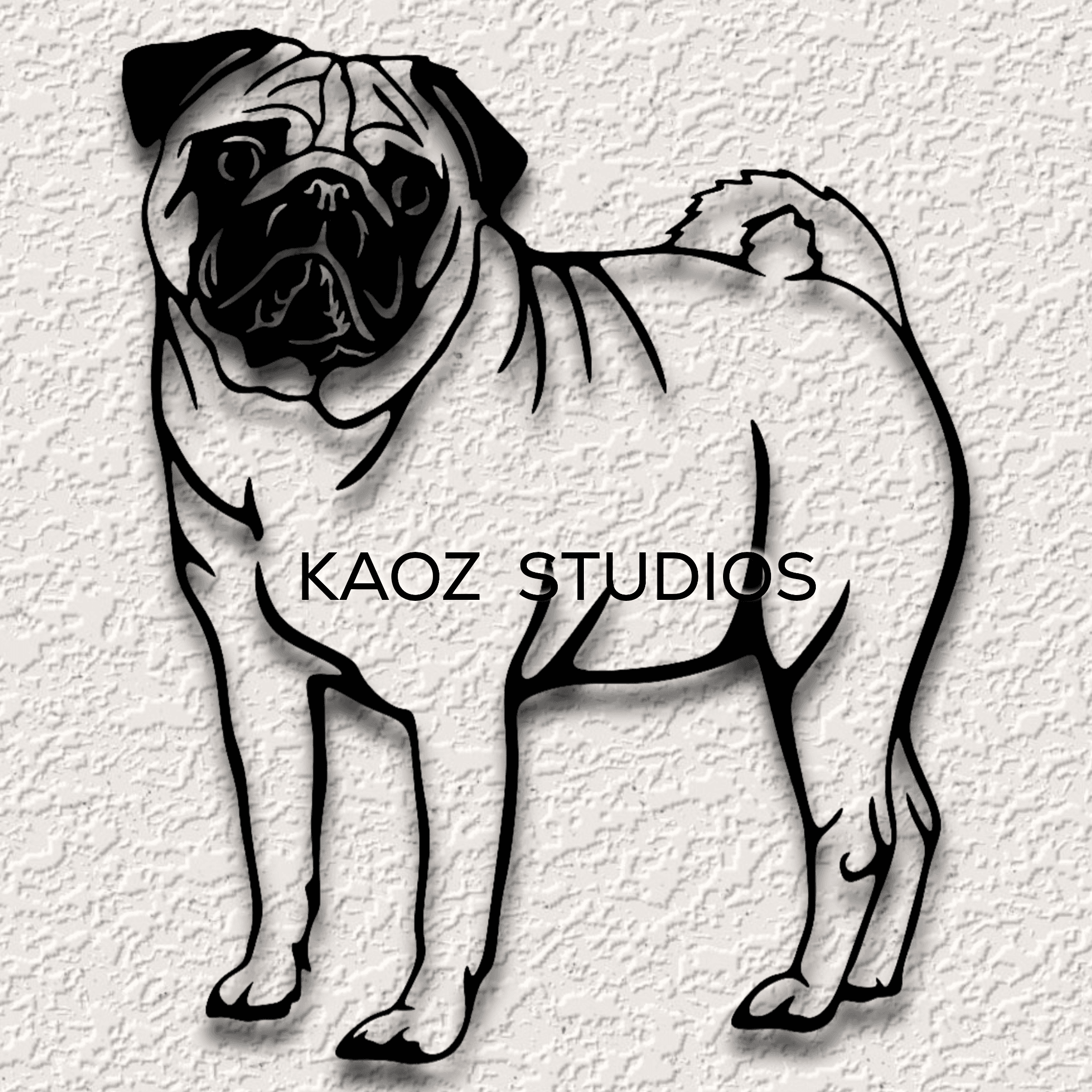 realistic pug wall art dog wall decor 2d animal decoration 3d model