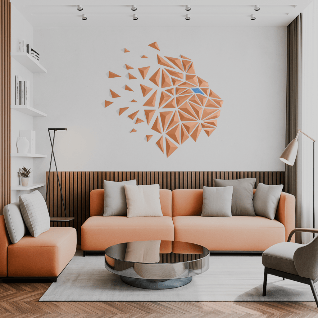 Geometric Lion wall art - A 3d model