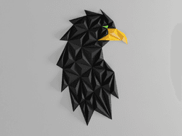 Geometric eagle (or crow) head wall art 3d model