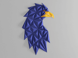 Geometric eagle (or crow) head wall art 3d model