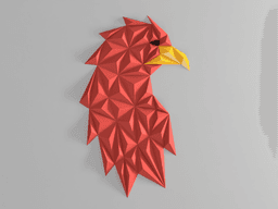 Geometric eagle (or crow) head wall art 3d model