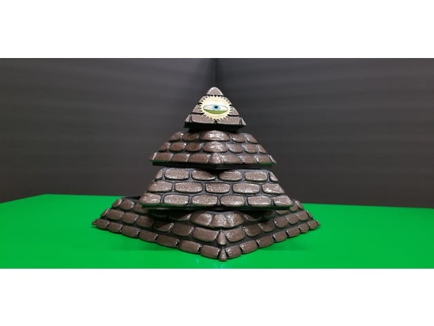 WORN STONE PYRAMID with SECRET COMPARTMENT 3d model