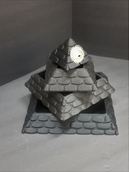 WORN STONE PYRAMID with SECRET COMPARTMENT 3d model