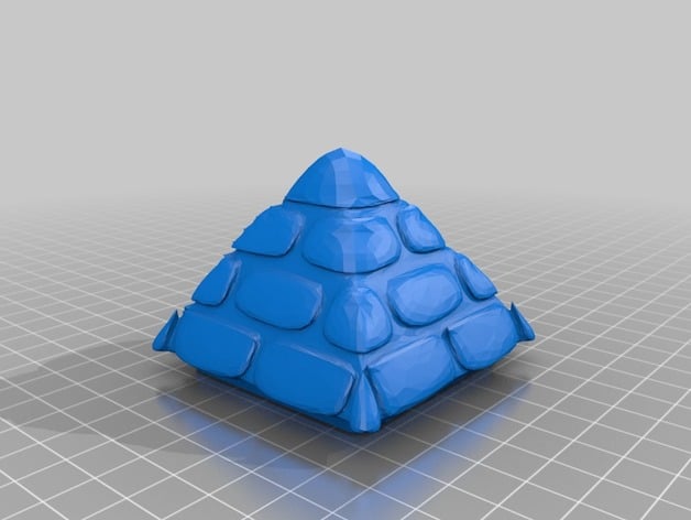 WORN STONE PYRAMID with SECRET COMPARTMENT 3d model