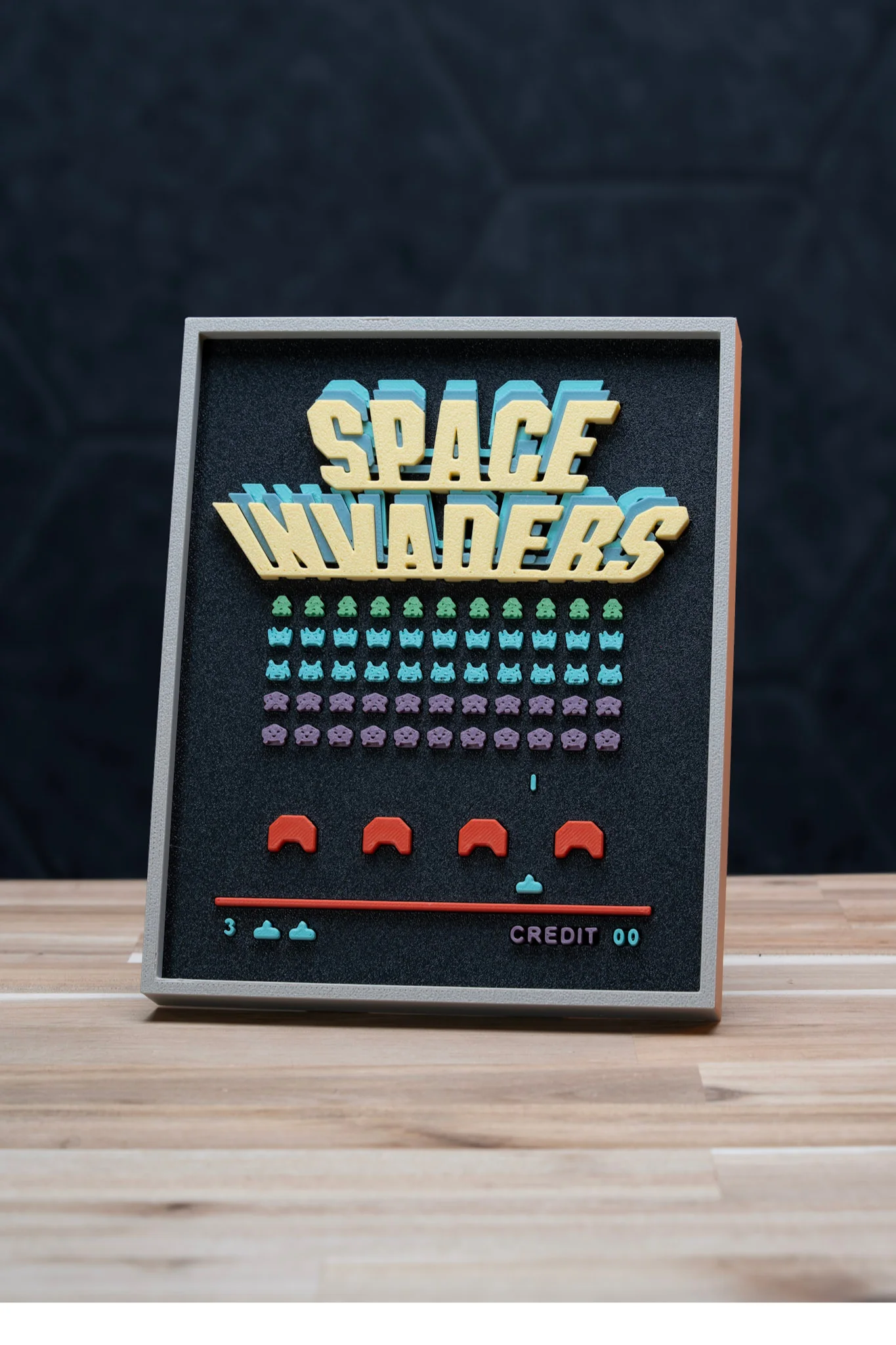 Space Invaders - FREE Arcade Game Picture Frame Kit | No Supports, No AMS, No Glue 3d model