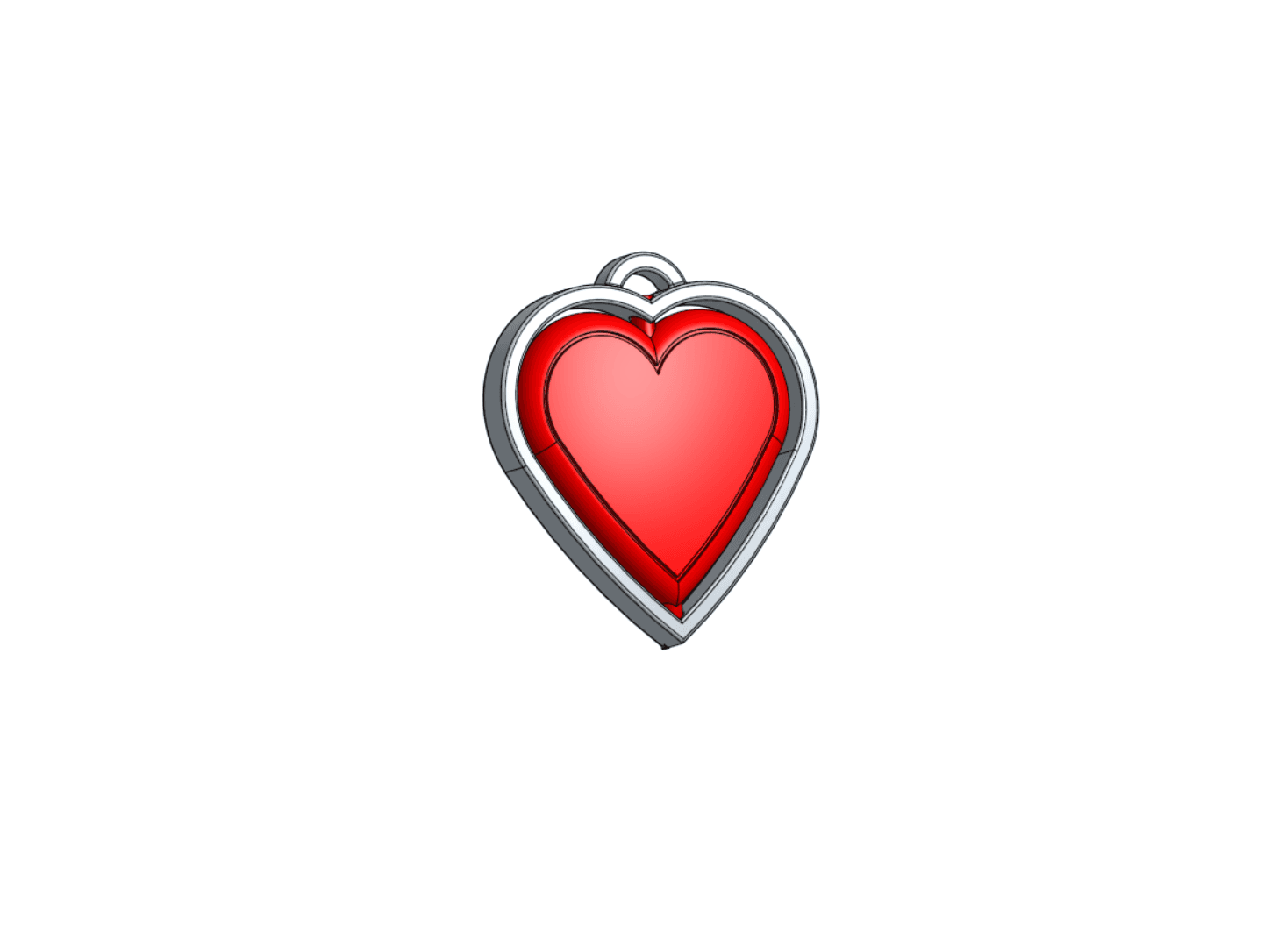rotating Valentine Love Keychain - gift -  Print in Place 3d model