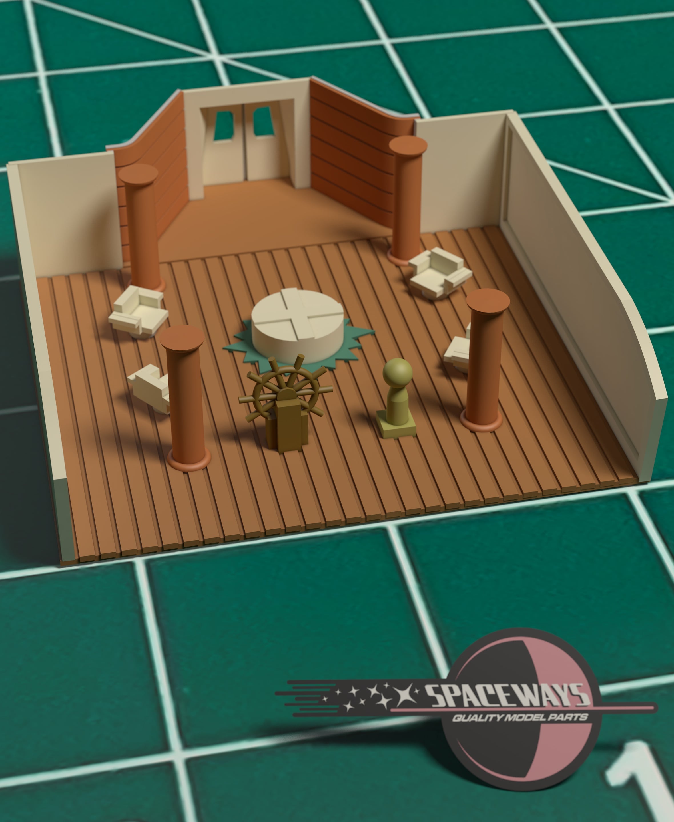 1/350 TFF Refit Observation Lounge/Wheel House 3d model