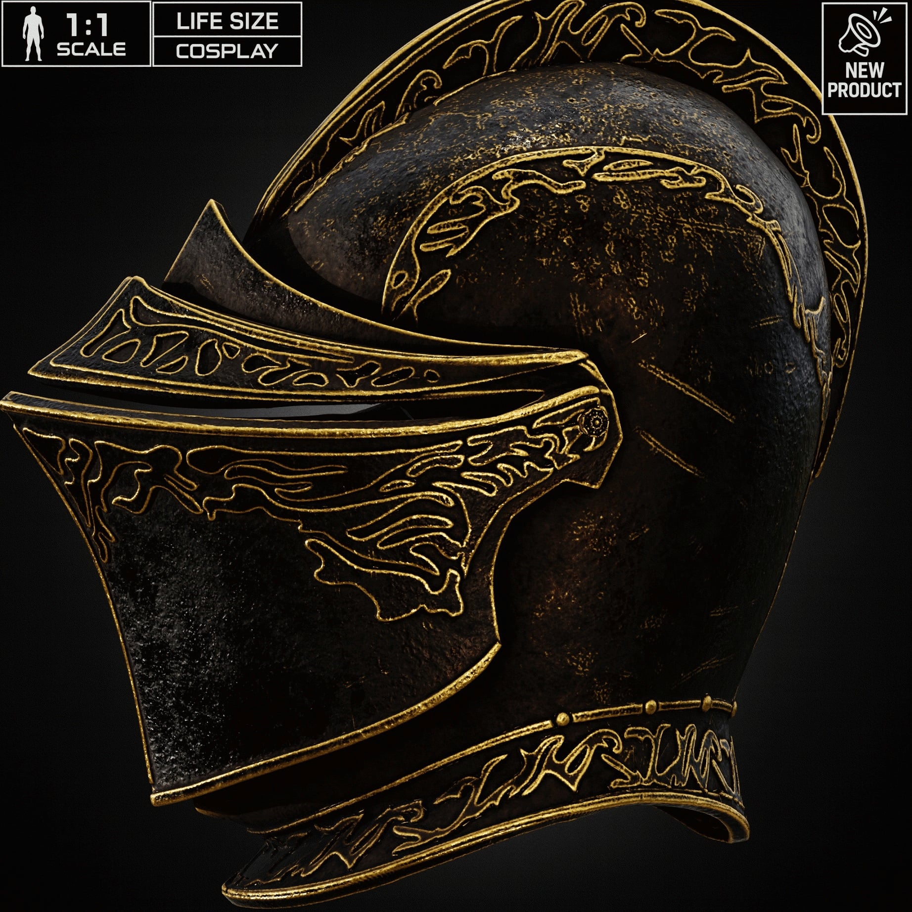 DRAKEBLOOD HELMET CANONICAL BUNDLE – 3 BEVOR SYSTEMS life size – Dark Souls Fan Art 3d model