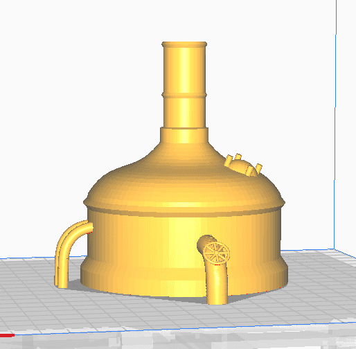 Retro brewing kettle 3d model