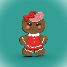 Blushing Gingerbread Girl Decor (+Keychain/Ornament) 3d model