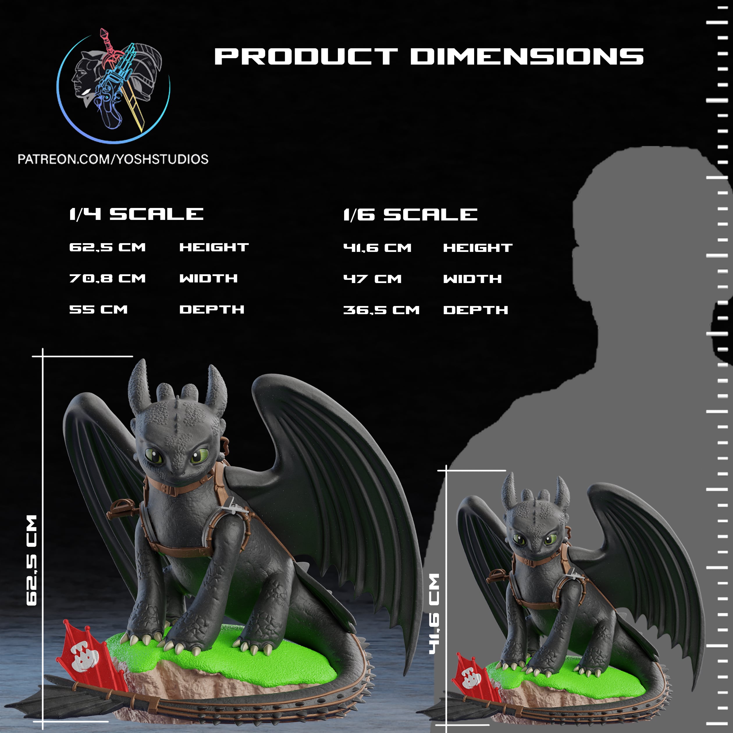 Life Size Toothless 3D Printer STL File 3d model