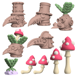 Squelchy Kitbashing Bits - 3D Printable Royalty-Free Bits 3d model
