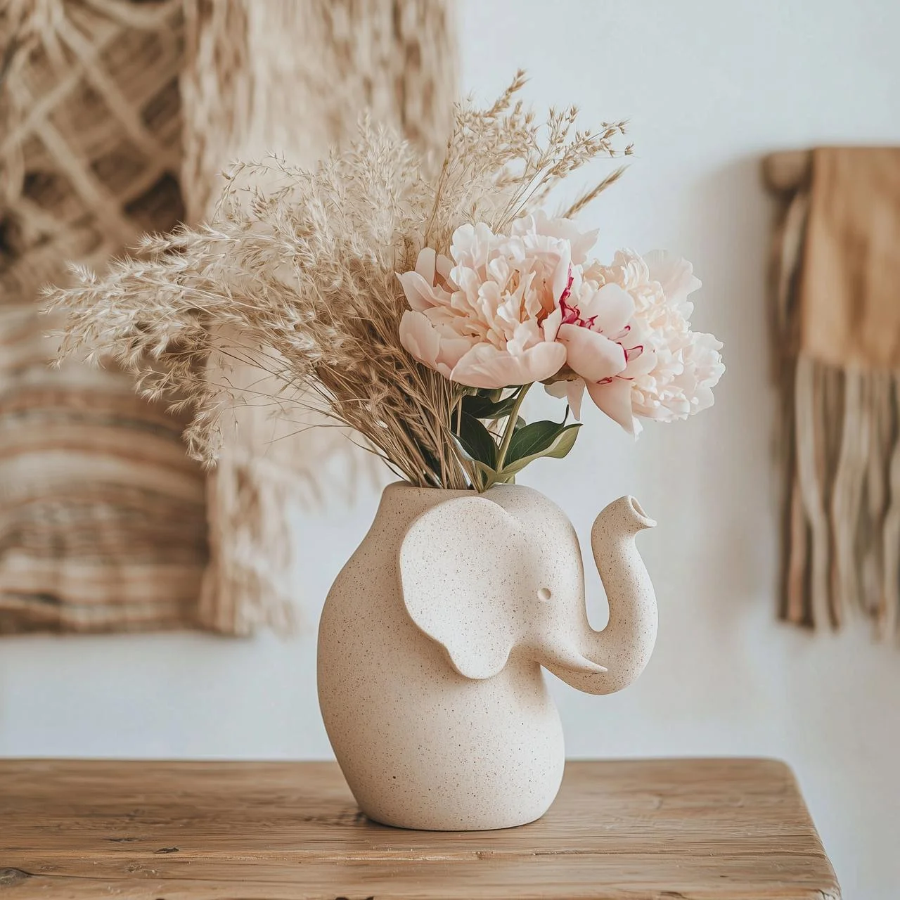 Elephant Blossom Vase – 3D Printed Cute Elephant Flower Vase for Modern Boho Decor 3d model