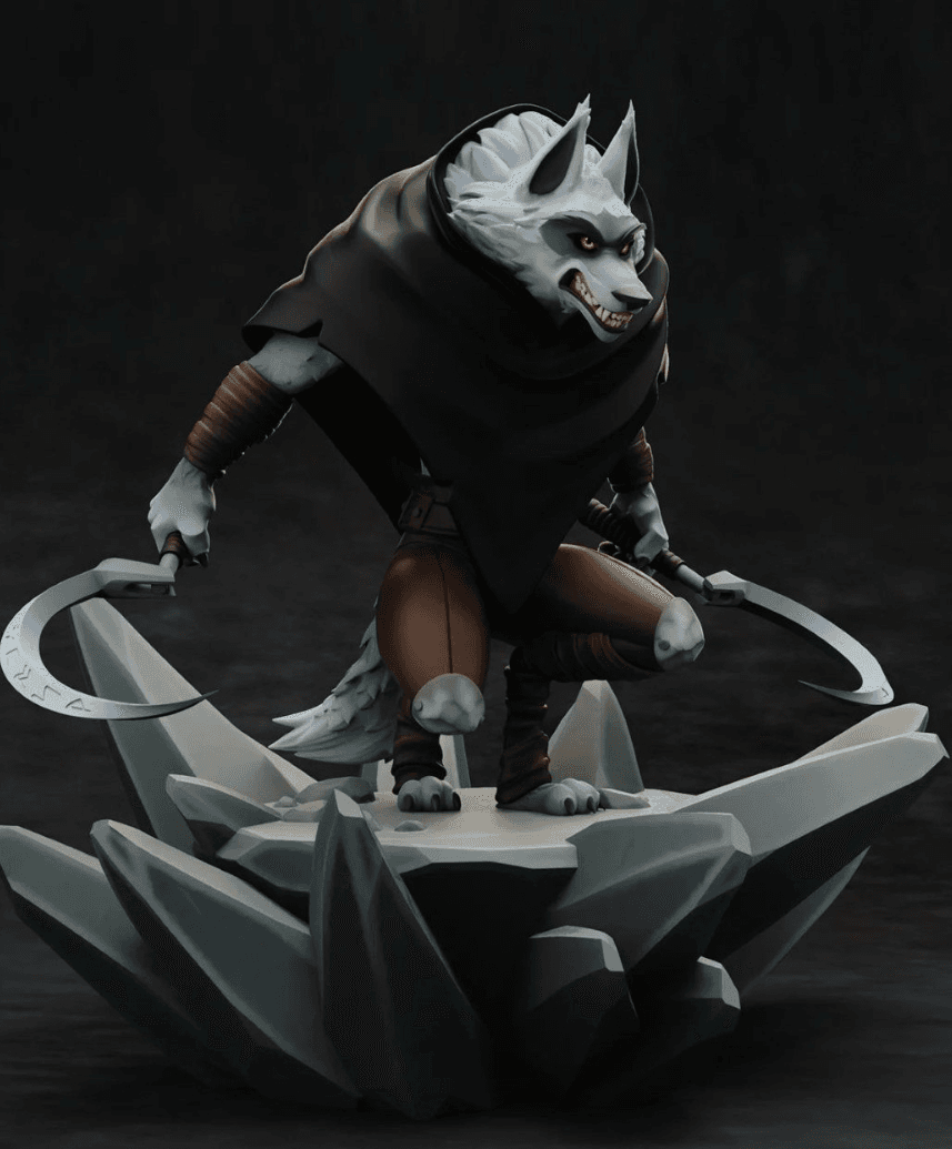 Death Wolf Statue  3d model